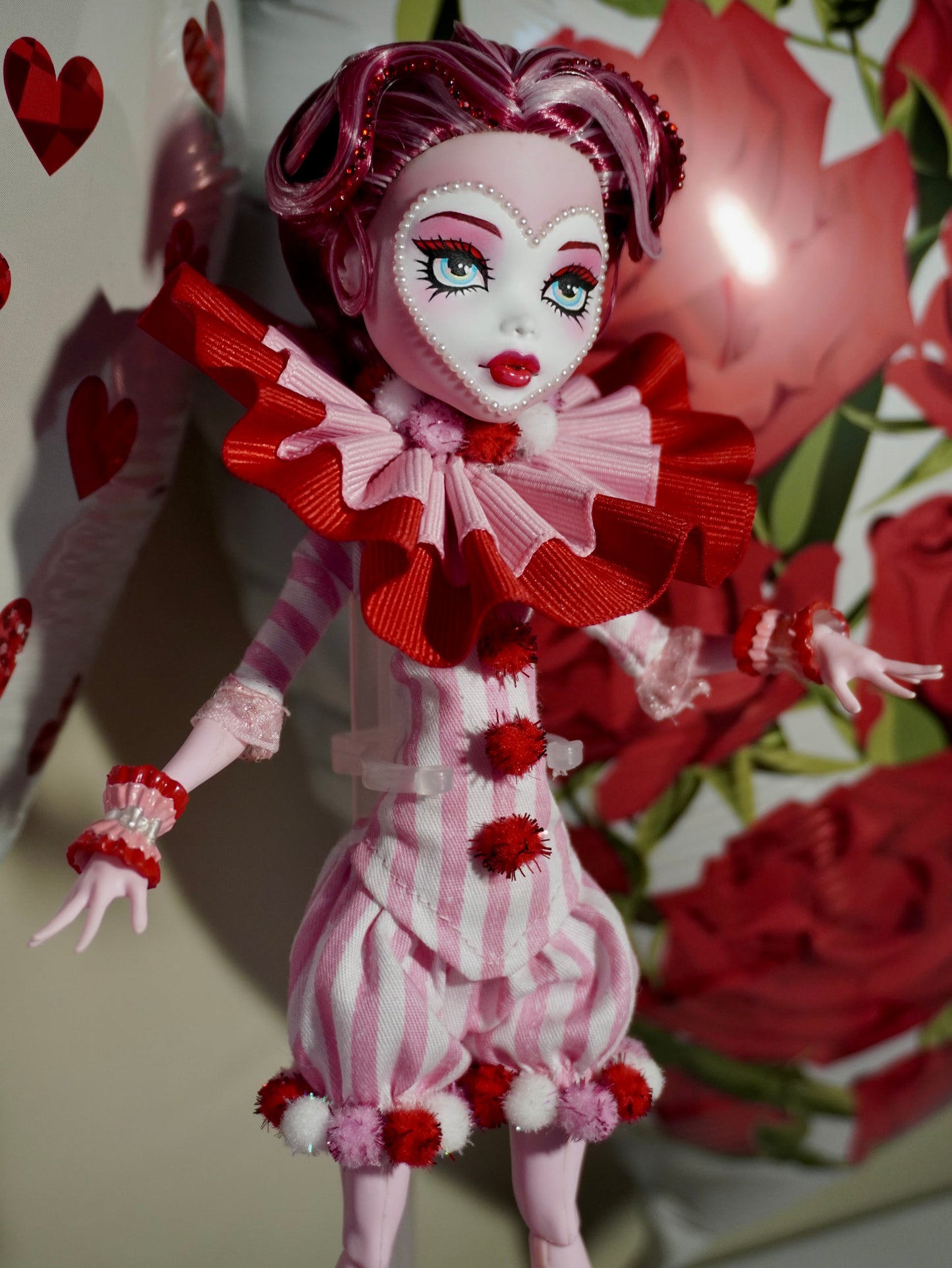 OOAK Custom Valentines Day Clown Doll