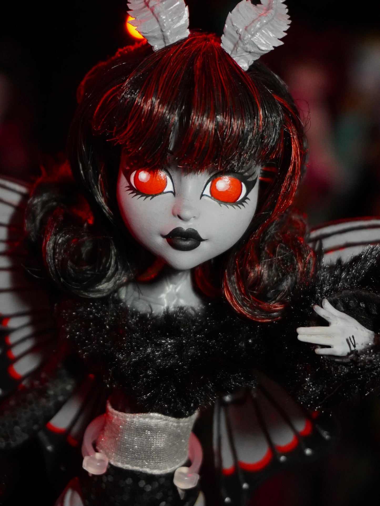 OOAK Custom Mothman Skullector Doll