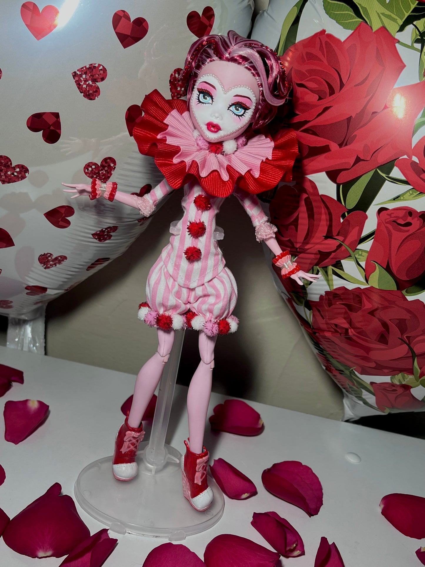 OOAK Custom Valentines Day Clown Doll